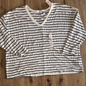 Old Navy Navy and White Striped Top